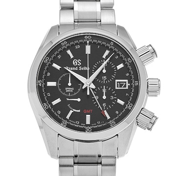 グランドセイコー スポーツコレクション スプリングドライブ クロノグラフ GMT SBGC203 ブラック メンズ 時計 【中古】【wristwatch】
