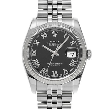 ロレックス デイトジャスト 116234 ブラック メンズ 時計 【中古】【wristwatch】