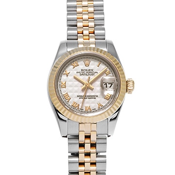 ロレックス デイトジャスト 179173 アイボリーピラミッド レディース 時計 【中古】【wristwatch】