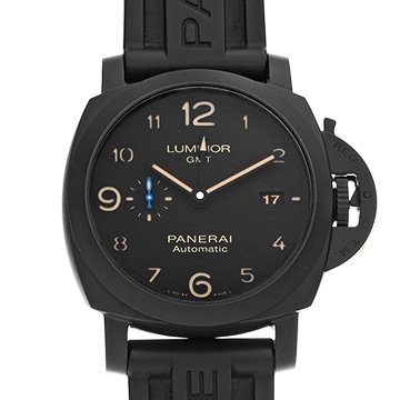 パネライ ルミノール 1950 3デイズ オートマティック GMT チェラミカ PAM01441 ブラック メンズ 時計 【中古】【wristwatch】