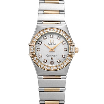 オメガ コンステレーション ミニ クォーツ 1360.75 ホワイトシェル/ダイヤモンド レディース 時計 【中古】【wristwatch】