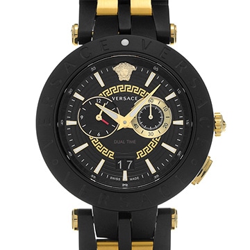ヴェルサーチ Vレース デュアルタイム VEBV00619 ブラック メンズ 時計 【中古】【wristwatch】