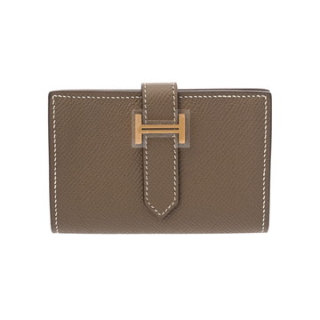 エルメス ベアン ミニ エトゥープ ヴォーエプソン レディース 財布 【中古】【purse】