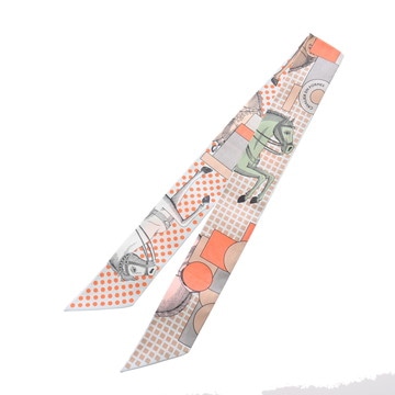 エルメス ツイリー CAVALIER EN FORMES ライトブルー/マルチカラー シルク100％ レディース 【新品】【other】