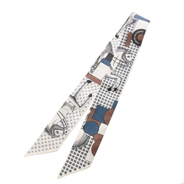 エルメス ツイリー CAVALIER EN FORMES ホワイト/マルチカラー シルク100％ レディース 【新品】【other】