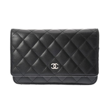 シャネル マトラッセ クラシック チェーンウォレット ブラック AP0250 グレインドカーフスキン レディース バッグ 【中古】【bag】