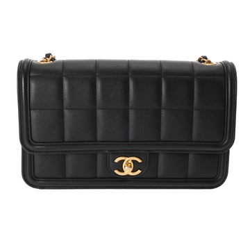 シャネル チョコバー ミニフラップバッグ ブラック AS5249 ラムスキン レディース バッグ 【中古】【bag】