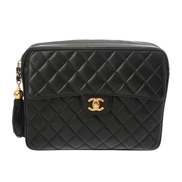 シャネル マトラッセ チェーンショルダー ブラック ラムスキン レディース バッグ 【中古】【bag】