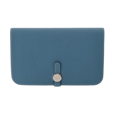 エルメス ドゴン GM ブルージーン トゴ ユニセックス 財布 【中古】【purse】