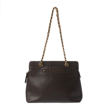 シャネル チェーントート ブラウン キャビアスキン レディース バッグ 【中古】【bag】