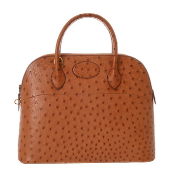 エルメス ボリード 37 ブラウン オーストリッチ レディース バッグ 【中古】【bag】