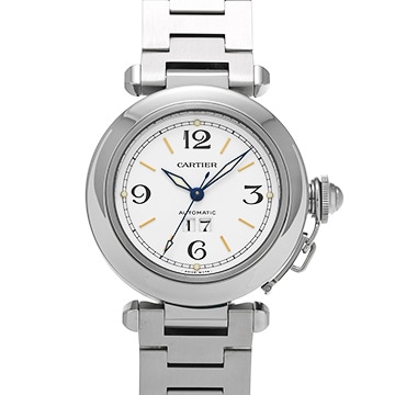 カルティエ パシャC ビッグデイト W31044M7 ホワイト ユニセックス 時計 【中古】【wristwatch】
