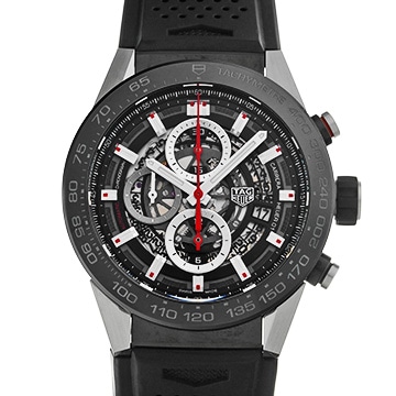 タグ ホイヤー カレラ キャリバーホイヤー01 クロノグラフ CAR2A1Z.FT6044 ブラック メンズ 時計 【中古】【wristwatch】