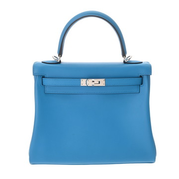 エルメス ケリー 25 内縫い ブルーザンジバル ヴォースイフト レディース バッグ 【中古】【bag】