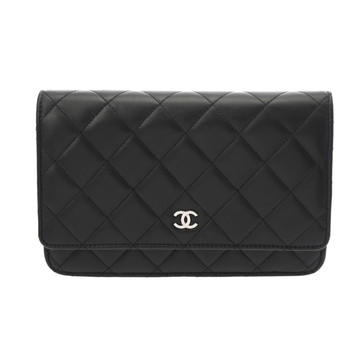 シャネル マトラッセ クラシック チェーンウォレット ブラック AP0250 ラムスキン レディース バッグ 【中古】【bag】