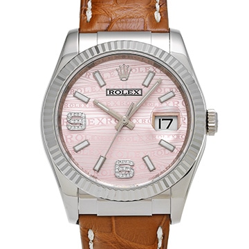 ロレックス デイトジャスト 116139 ピンクウェーブ/ダイヤモンド メンズ 時計 【中古】【wristwatch】