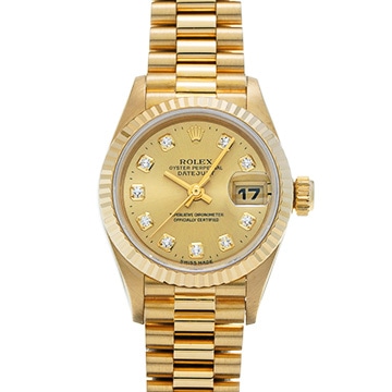 ロレックス デイトジャスト 69178G シャンパン/ダイヤモンド レディース 時計 【中古】【wristwatch】