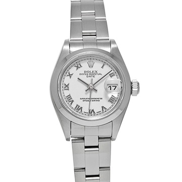 ロレックス オイスターパーペチュアル デイト 79160 ホワイト レディース 時計 【中古】【wristwatch】