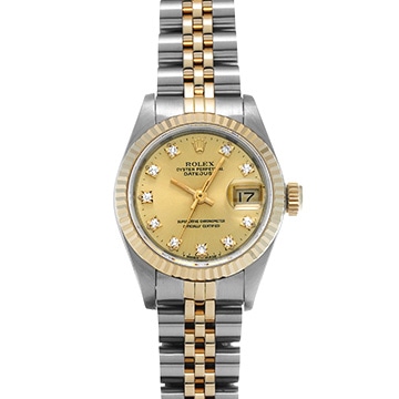ロレックス デイトジャスト 69173G シャンパン/ダイヤモンド レディース 時計 【中古】【wristwatch】