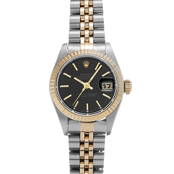 ロレックス デイトジャスト 69173 ブラック レディース 時計 【中古】【wristwatch】