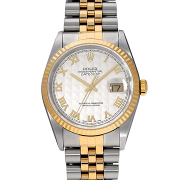 ロレックス デイトジャスト 16233 アイボリーピラミッド メンズ 時計 【中古】【wristwatch】
