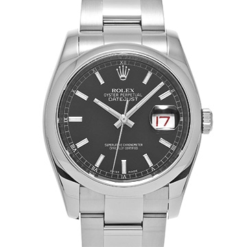 ロレックス デイトジャスト 116200 ブラック メンズ 時計 【中古】【wristwatch】