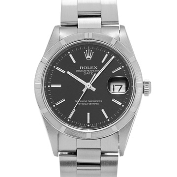 ロレックス オイスターパーペチュアル デイト 15210 ブラック メンズ 時計 【中古】【wristwatch】