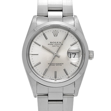 ロレックス オイスターパーペチュアル デイト 15200 シルバー メンズ 時計 【中古】【wristwatch】