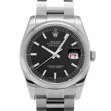 ロレックス デイトジャスト 116200 ブラック メンズ 時計 【中古】【wristwatch】