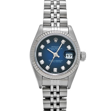 ロレックス デイトジャスト 79174G ブルー・グラデーション/ダイヤモンド レディース 時計 【中古】【wristwatch】