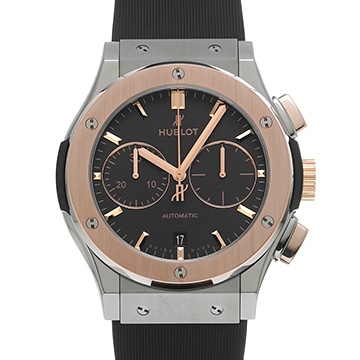 ウブロ クラシックフュージョン チタニウム キングゴールド クロノグラフ 521.NO.1181.RX ブラック メンズ 時計 【中古】【wristwatch】