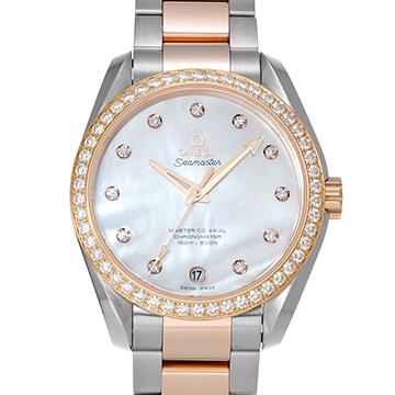 オメガ シーマスター アクアテラ マスターコーアクシャル 231.25.39.21.55.001 ホワイトシェル/ダイヤモンド レディース 時計 【中古】【wristwatch】