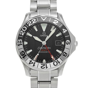 オメガ シーマスター 300 GMT ジェリー・ロペス 2536.50 ブラック メンズ 時計 【中古】【wristwatch】