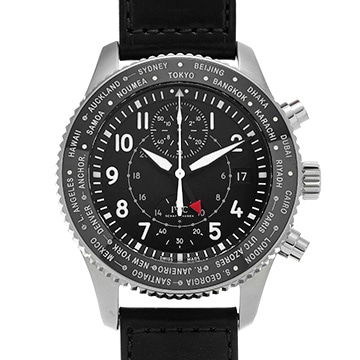 IWC パイロットウォッチ タイムゾーナー クロノグラフ IW395001 ブラック メンズ 時計 【中古】【wristwatch】