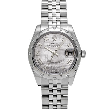 ロレックス デイトジャスト 31 178344NR ホワイトシェル/ダイヤモンド ユニセックス 時計 【中古】【wristwatch】