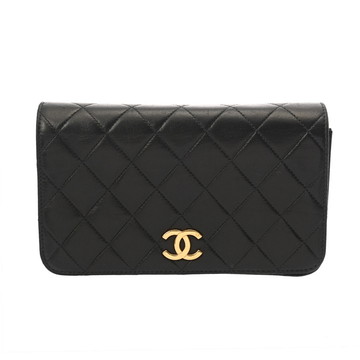 シャネル マトラッセ プッシュロックチェーンショルダー ブラック ラムスキン レディース バッグ 【中古】【bag】