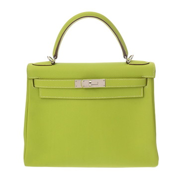 エルメス ケリー 28 内縫い キウイ/リケン ヴォーエプソン レディース バッグ 【中古】【bag】
