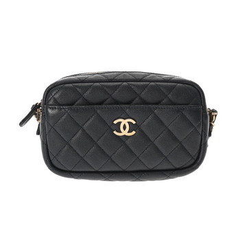 シャネル マトラッセ カメラバッグ ネイビー A91796 キャビアスキン レディース バッグ 【中古】【bag】