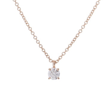 ティファニー ソリティア ネックレス ゴールド K18ピンクゴールド PG レディース ジュエリー 【中古】【jewelry】