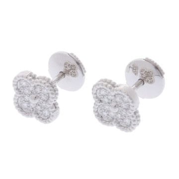 ヴァン クリーフ&アーペル スウィートアルハンブラ ピアス ゴールド VCARO85500 K18ホワイトゴールド WG レディース ジュエリー 【中古】【jewelry】