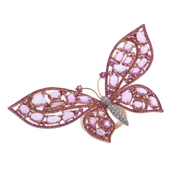 ノーブランド バタフライモチーフリング ゴールド K18ピンクゴールド PG/K18ホワイトゴールド WG レディース ジュエリー 【中古】【jewelry】