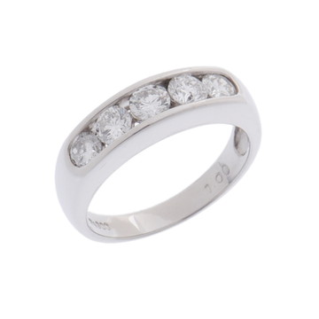 ノーブランド 5石リング シルバー Pt900プラチナ レディース ジュエリー 【中古】【jewelry】