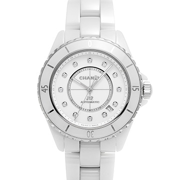 シャネル J12 キャリバー12.1 38MM H5705 ホワイトラッカー/ダイヤモンド メンズ 時計 【中古】【wristwatch】