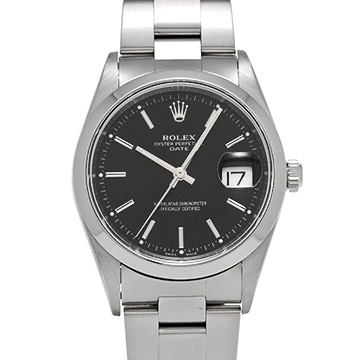 ロレックス オイスターパーペチュアル デイト 15200 ブラック メンズ 時計 【中古】【wristwatch】