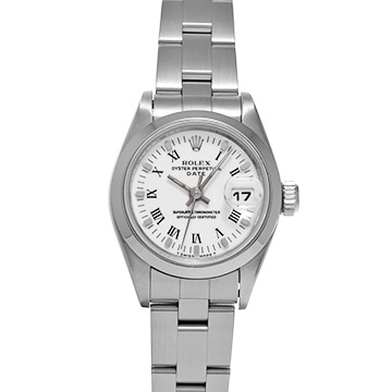 ロレックス オイスターパーペチュアル デイト 69160 ホワイト レディース 時計 【中古】【wristwatch】