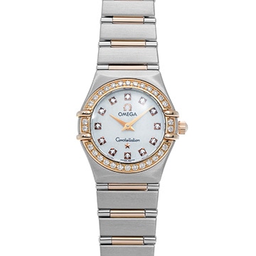 オメガ コンステレーション ミニ クォーツ 1360.75 ホワイトシェル/ダイヤモンド レディース 時計 【中古】【wristwatch】