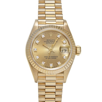 ロレックス デイトジャスト 69178G シャンパン/ダイヤモンド レディース 時計 【中古】【wristwatch】