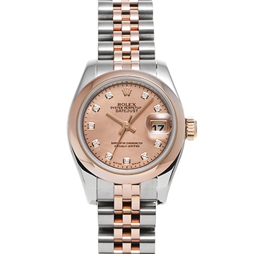 ロレックス デイトジャスト 179161G ピンクシェル/ダイヤモンド レディース 時計 【中古】【wristwatch】