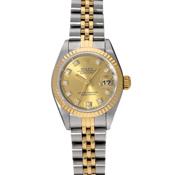 ロレックス デイトジャスト 69173G シャンパン/ダイヤモンド レディース 時計 【中古】【wristwatch】