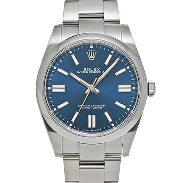 ロレックス オイスターパーペチュアル 41 124300 ブライトブルー メンズ 時計 【中古】【wristwatch】